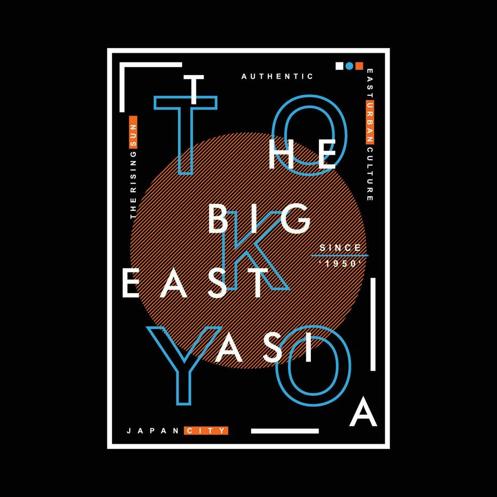 tokyo japan text frame graphic typography vector, for t shirt print, casual style vector