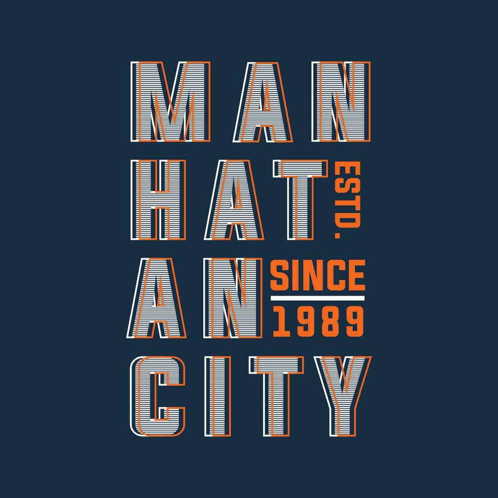 manhattan graphic typography vector, for t shirt print, casual style vector