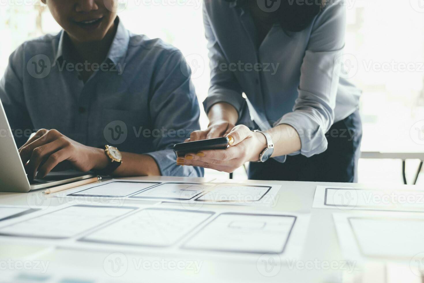 UX UI and Programming development technology. photo