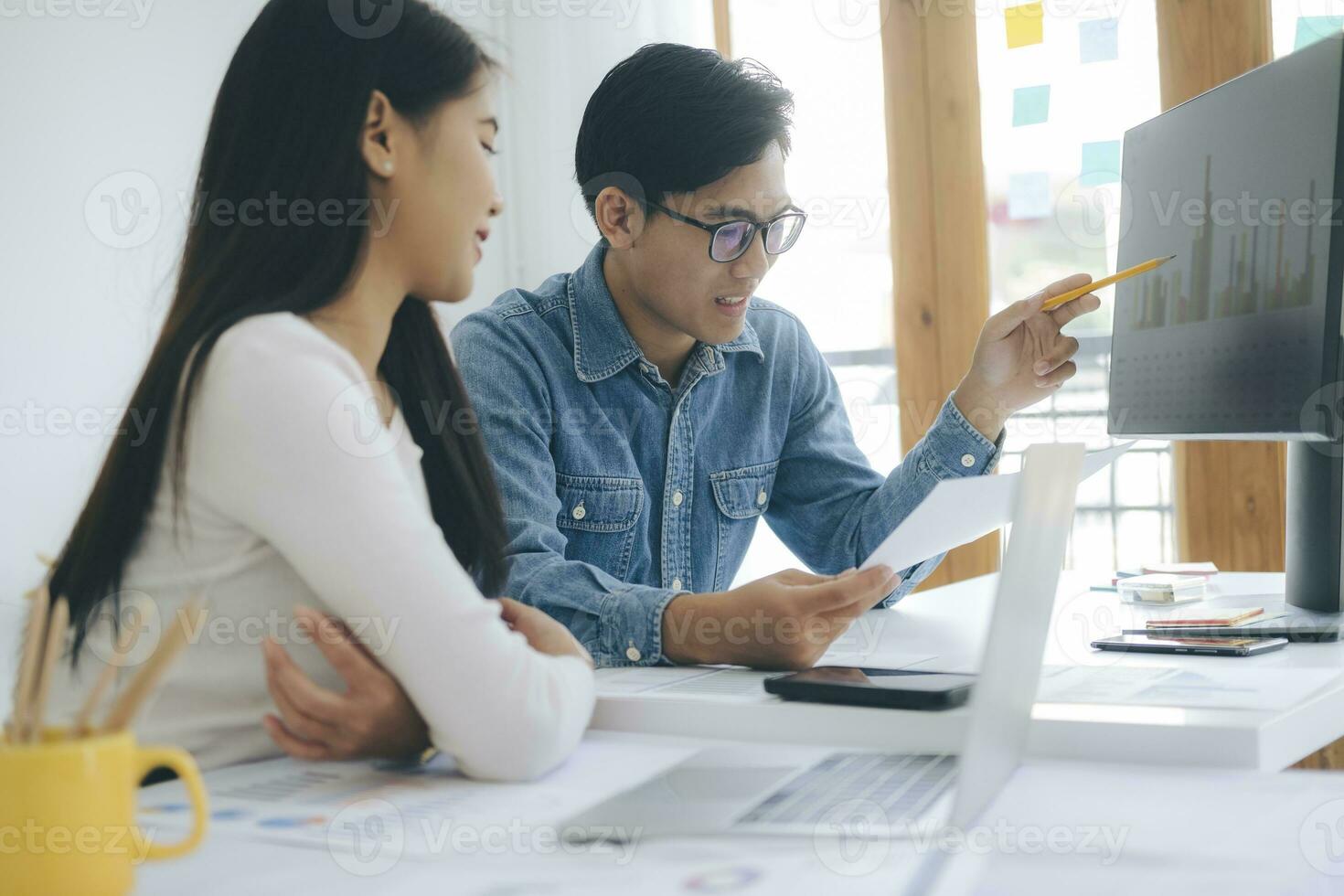 Programmer and Developer coding software application. photo