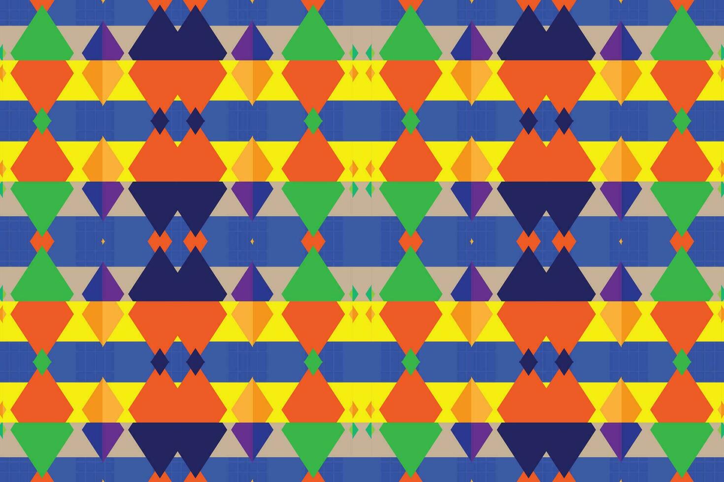 Ethnic zigzag pattern in retro colors, Aztec style seamless vector background