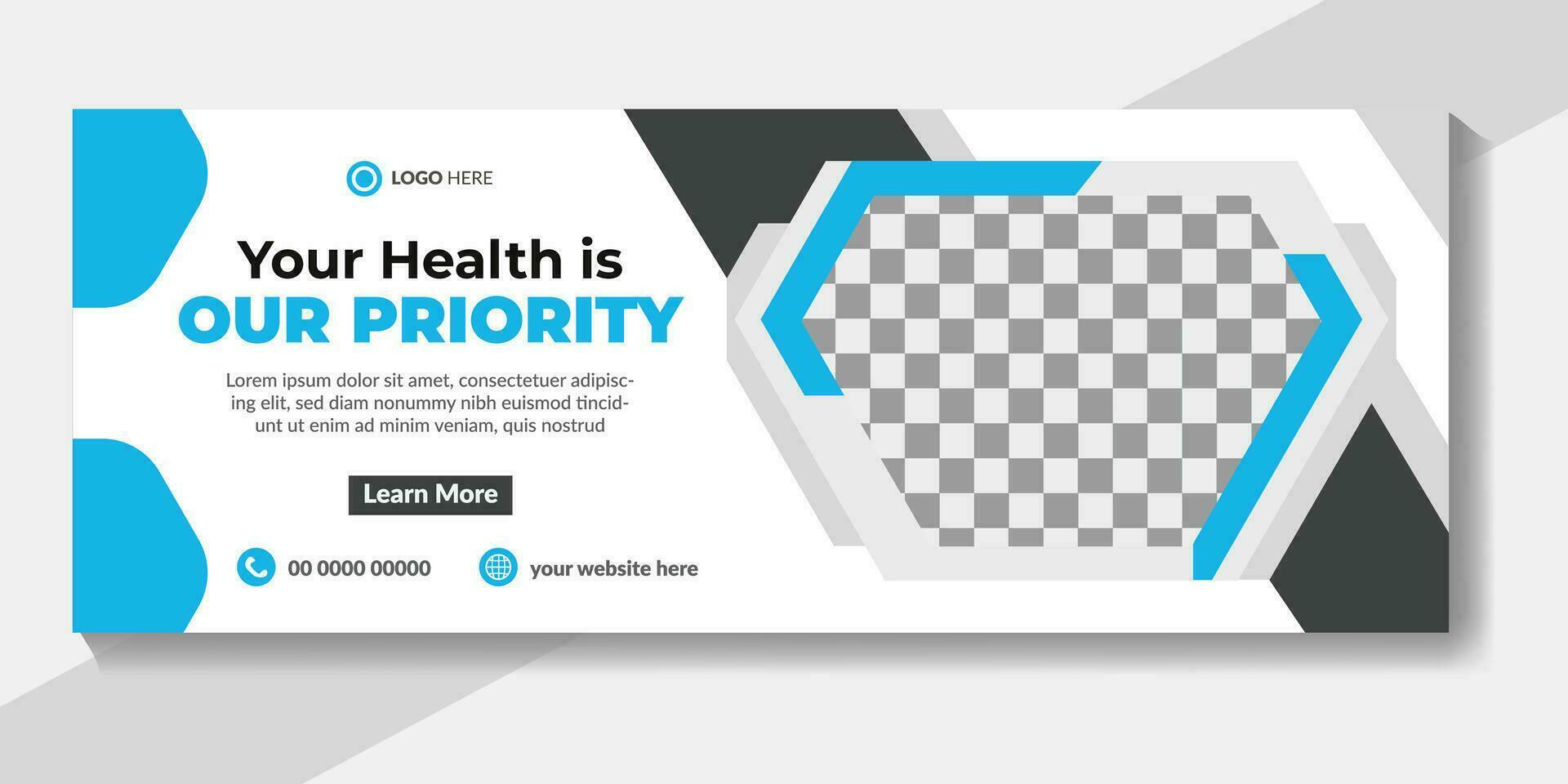 medical healthcare, dental care social media timeline cover vector