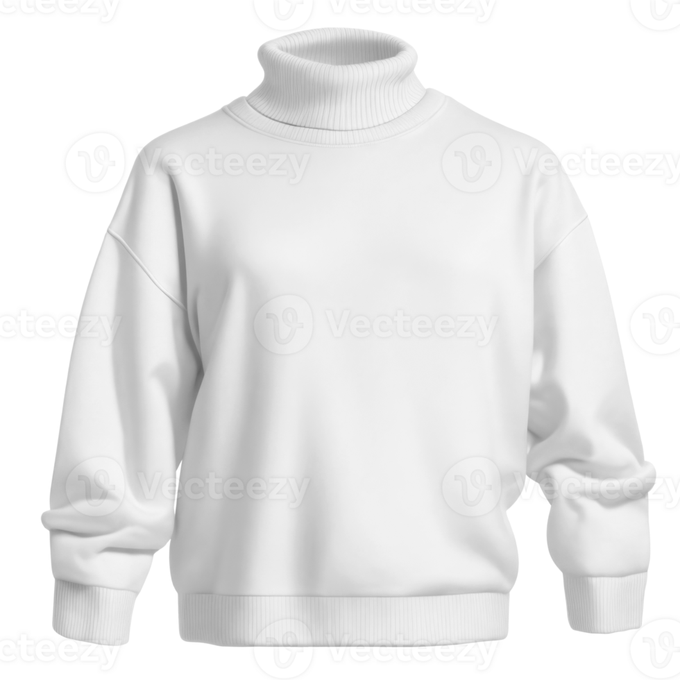 Sweter Mockup isolated on transparent background. White color. png