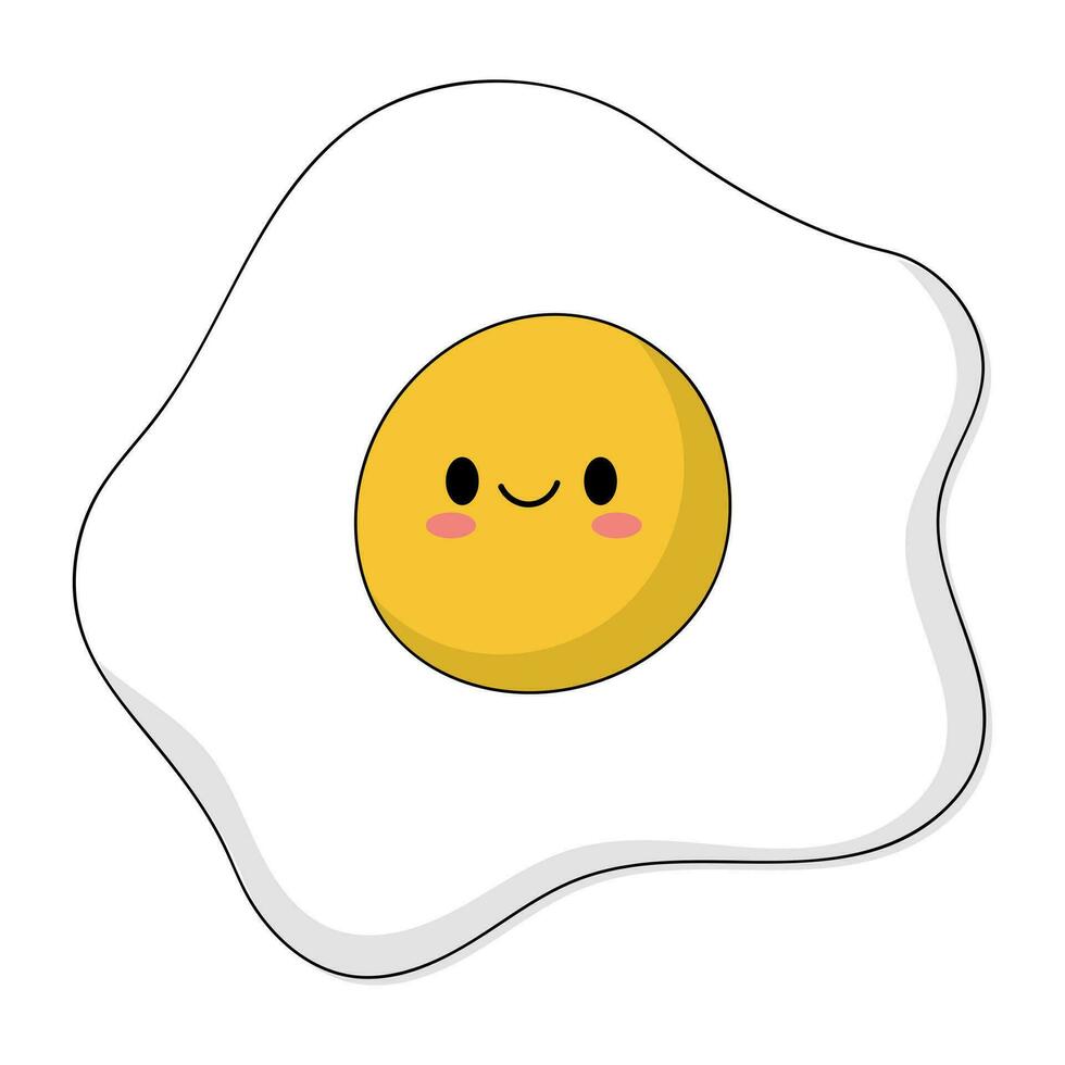 cute fried egg vector