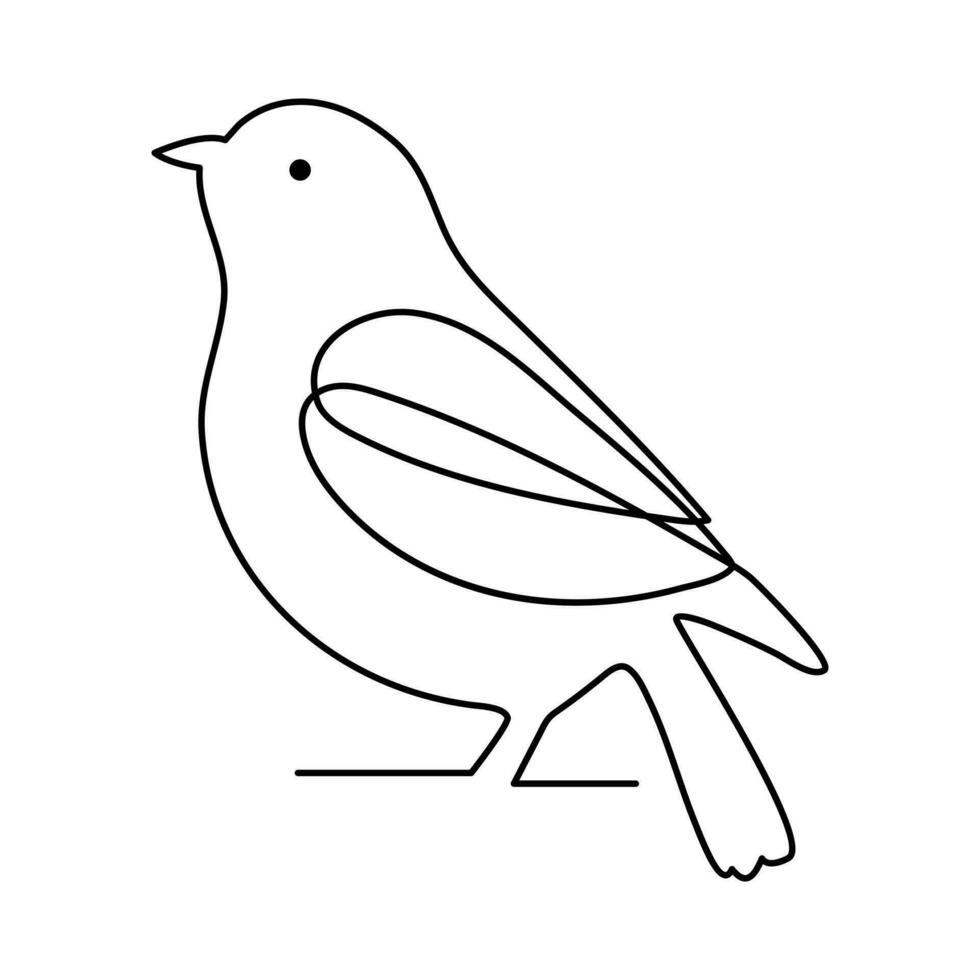 Bird single line line art vector design and line art vector drawing