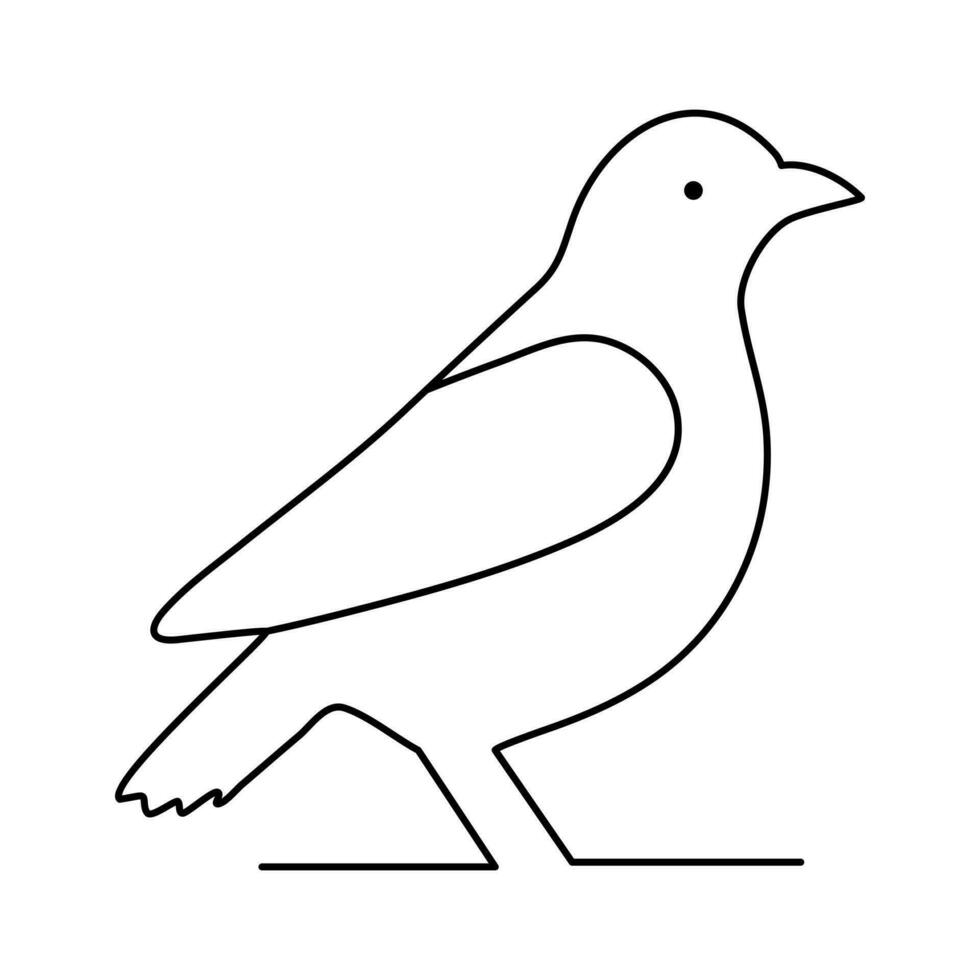 Bird single line line art vector design and line art vector drawing