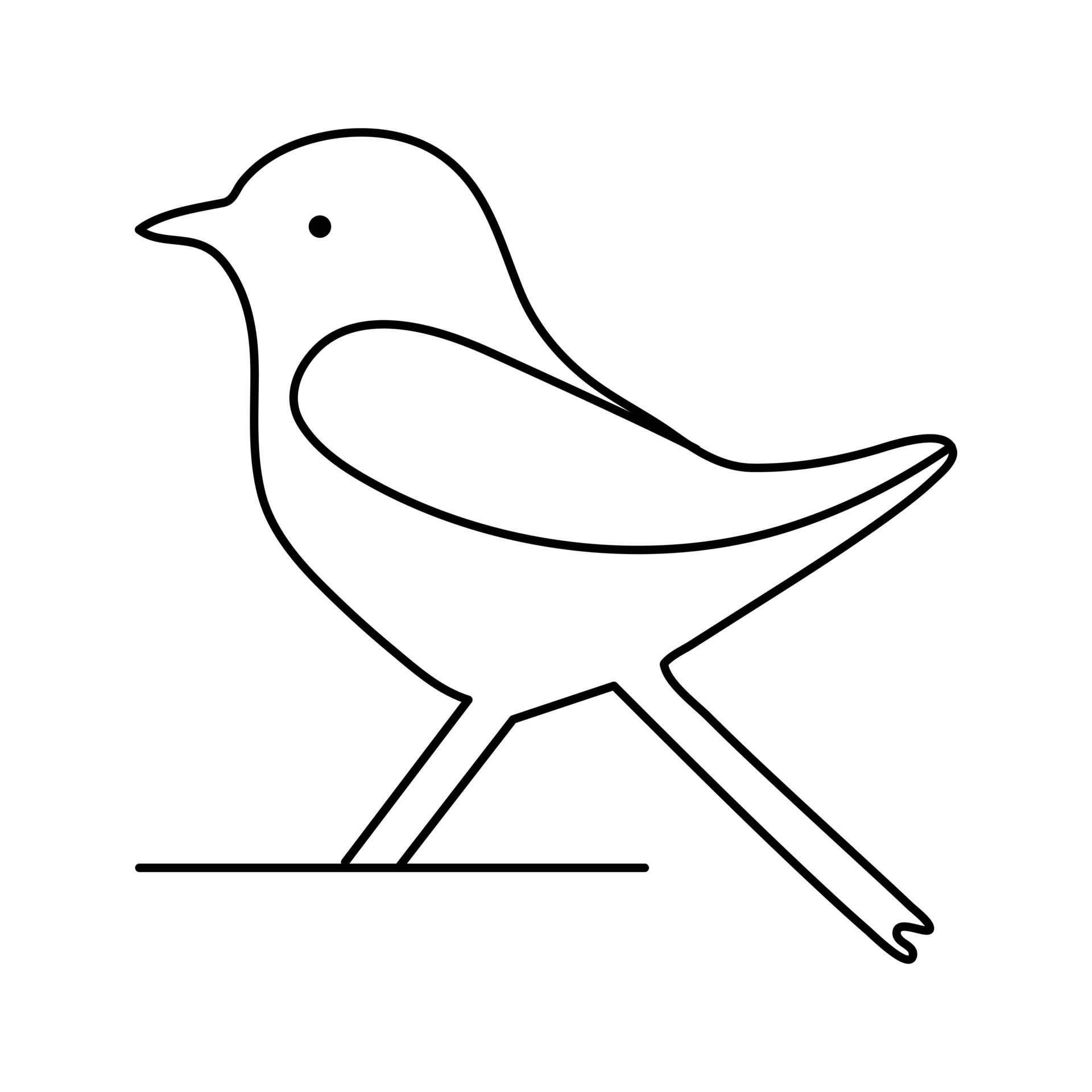 Bird single line line art vector design and line art vector drawing ...