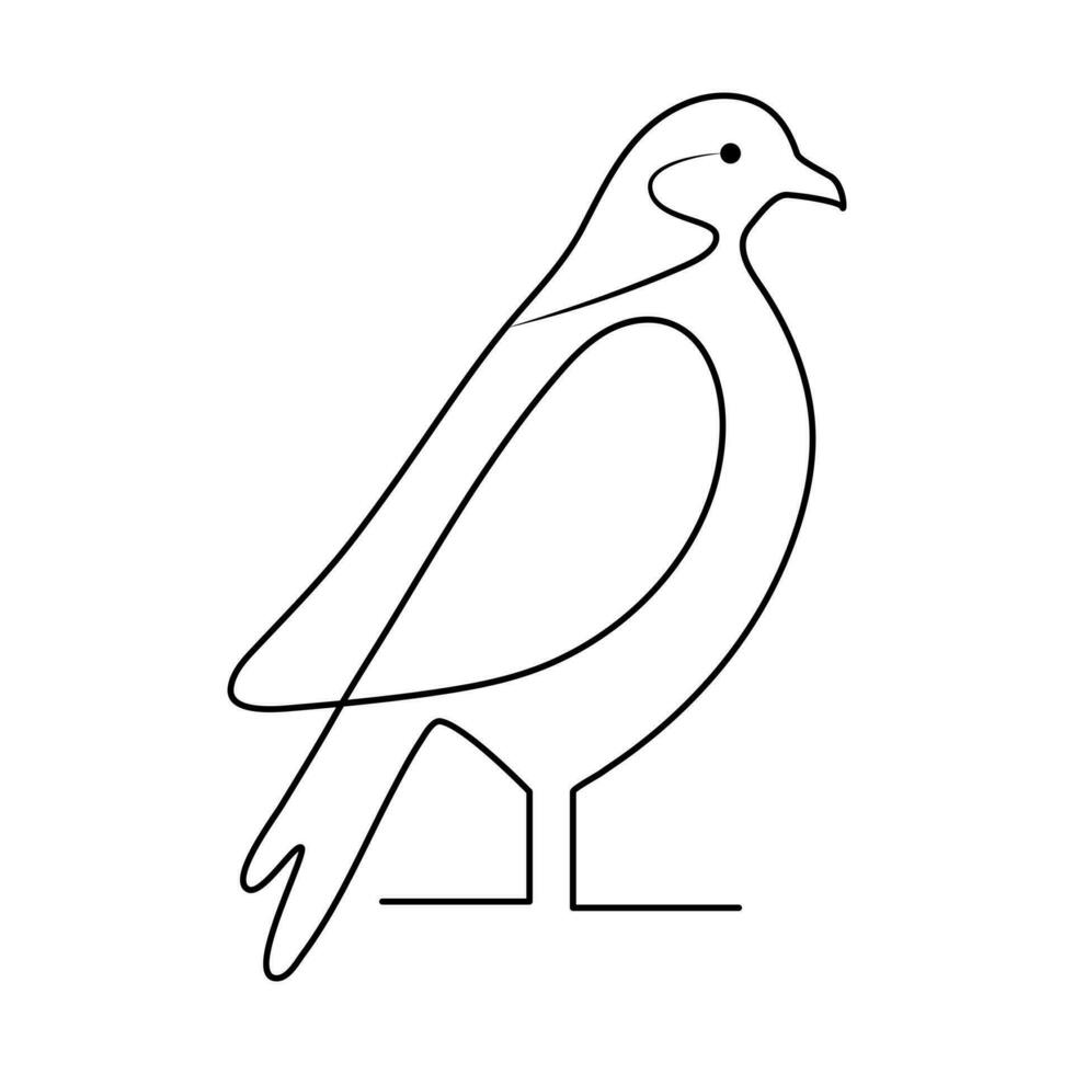 Bird single line line art vector design and line art vector drawing