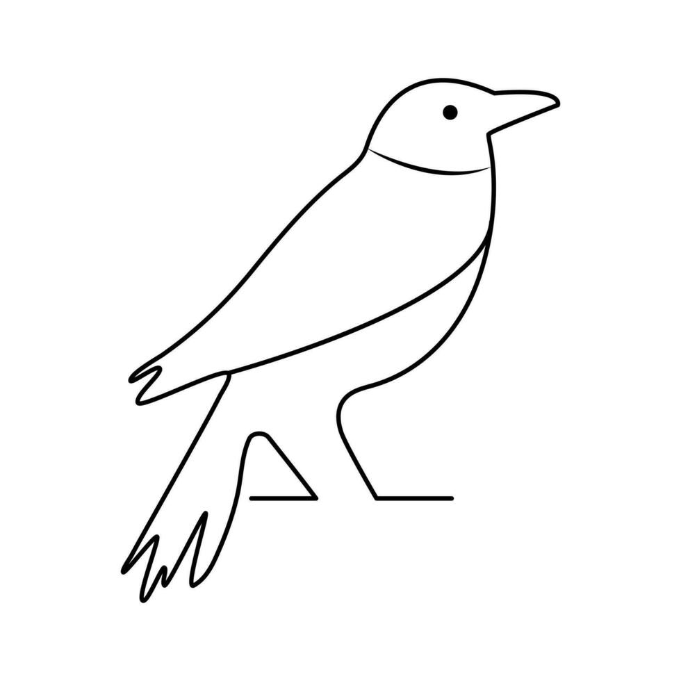 Bird single line line art vector design and line art vector drawing