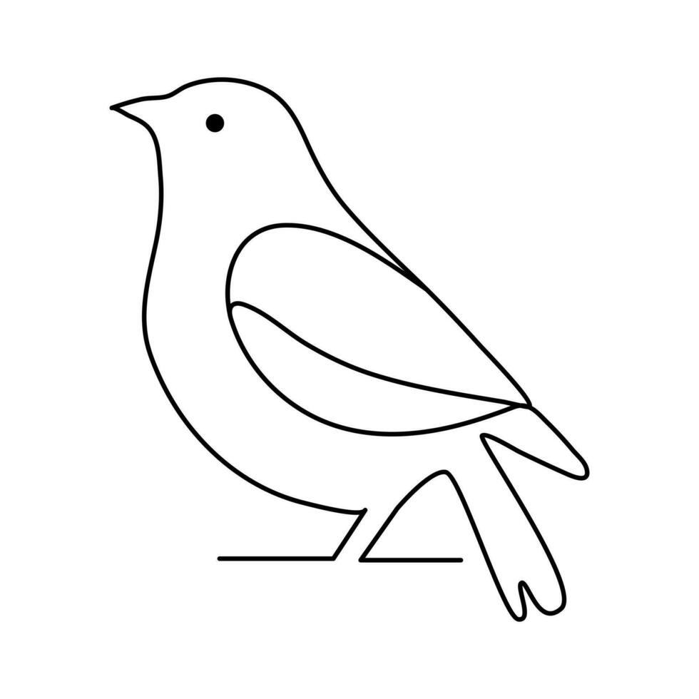 Bird single line line art vector design and line art vector drawing