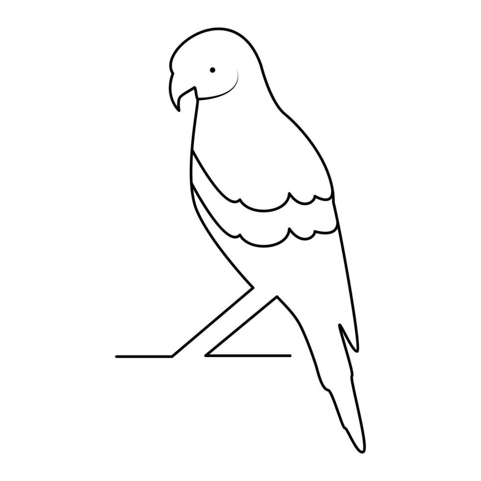 Bird single line line art vector design and line art vector drawing