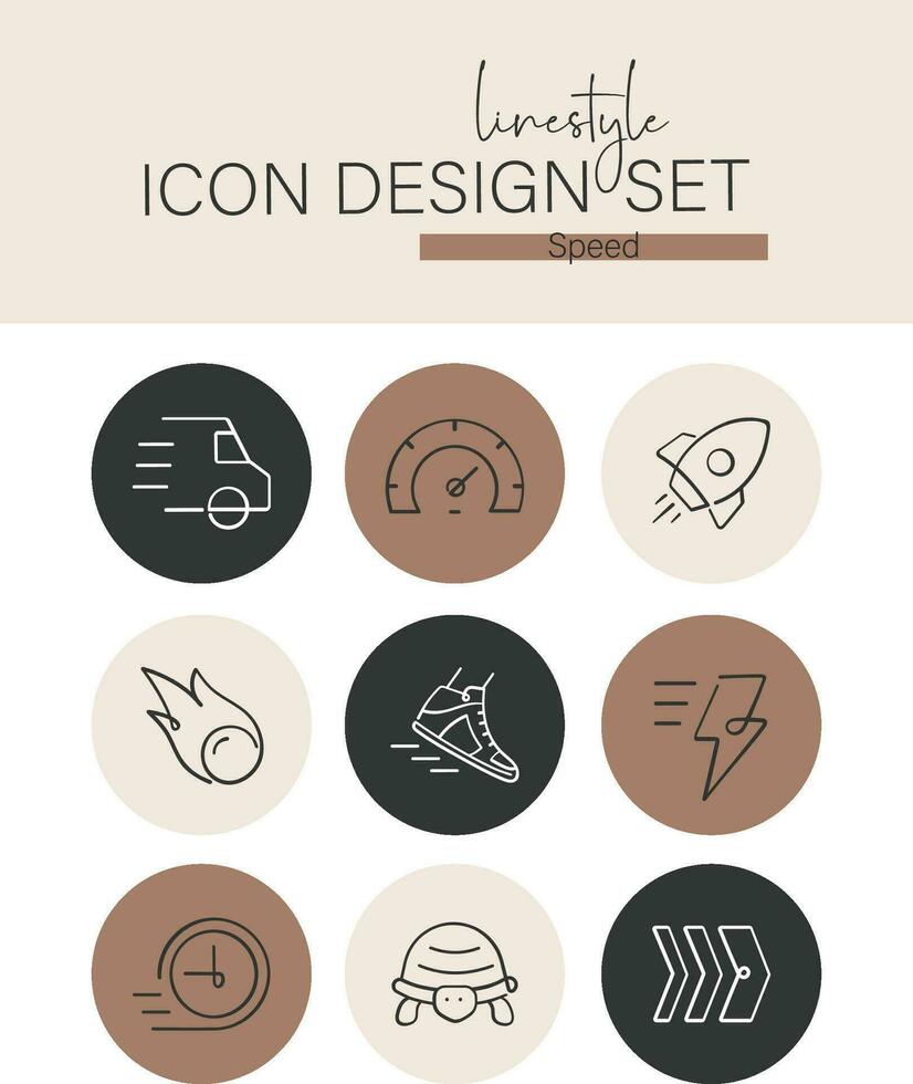 Linestyle Icon Design Set Speed vector