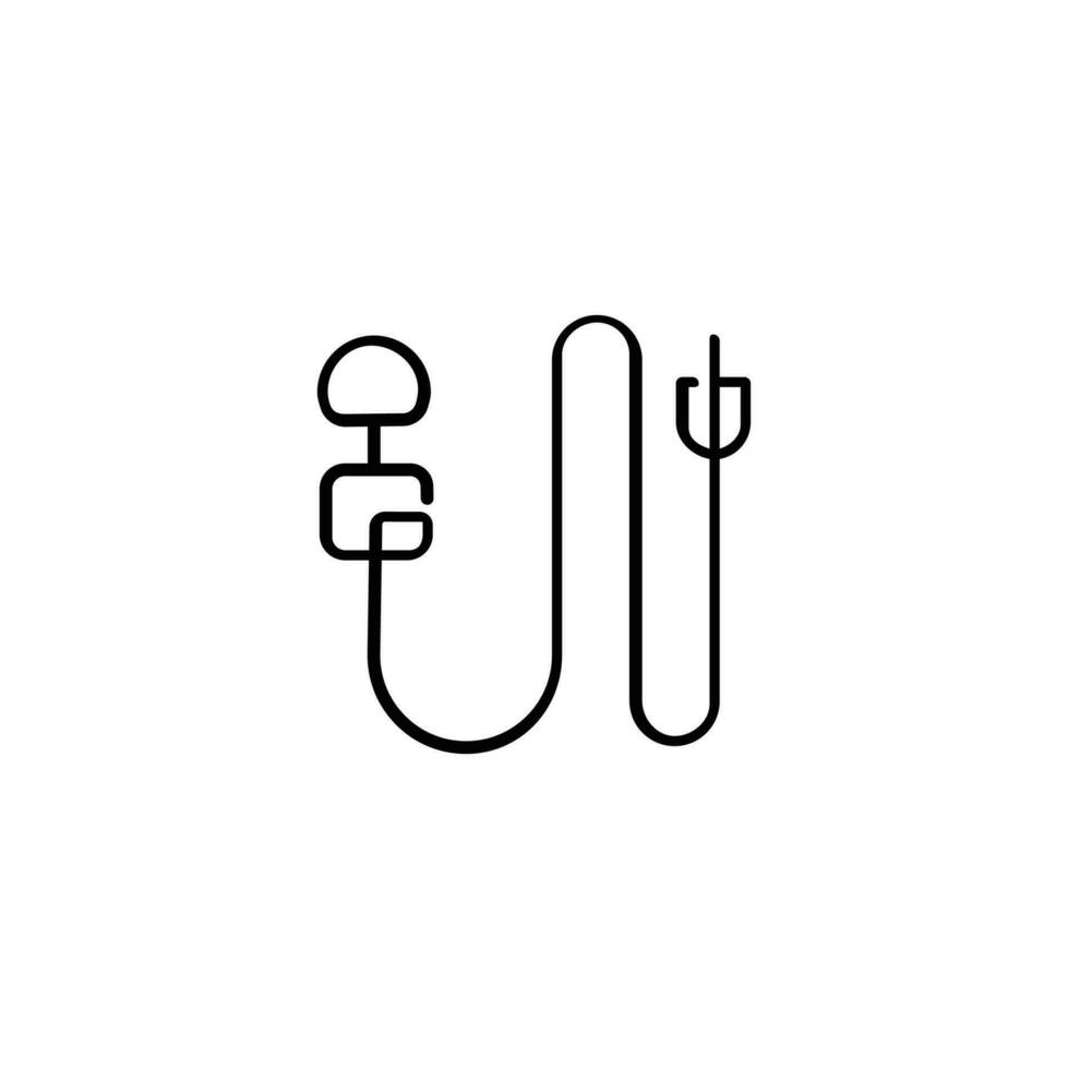 Clip On Mic Line Style Icon Design vector