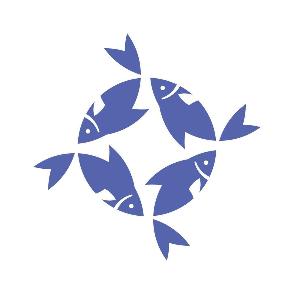 Teamwork Fish Logo vector
