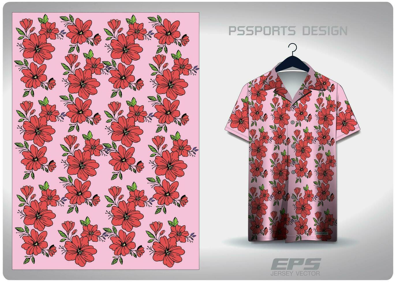 Vector hawaiian shirt background image.hibiscus and butterfly pattern design, illustration, textile background for hawaiian shirt,jersey hawaiian shirt