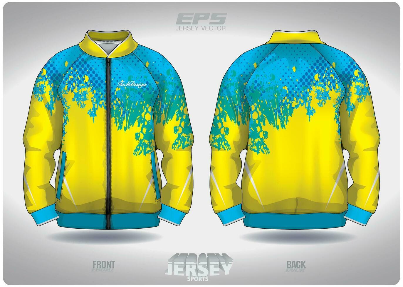 eps jersey Deportes camisa vector.amarillo y azul modelo diseño, ilustración, textil antecedentes para Deportes largo manga suéter vector