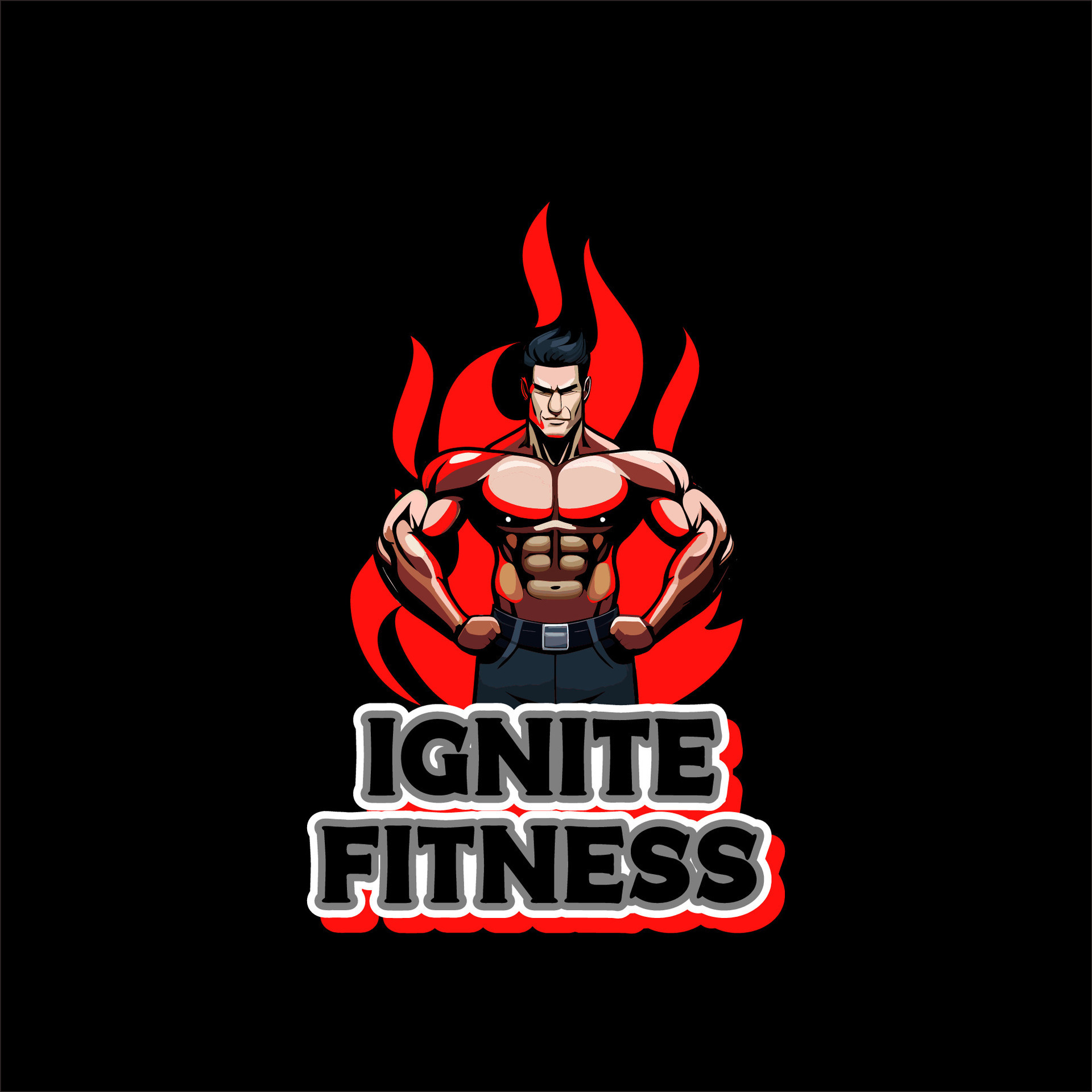Vector Ignite Fitness Logo T Shirt Design Template 26147005 Vector Art