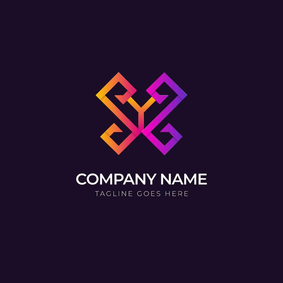 double letter s gradient logo design vector