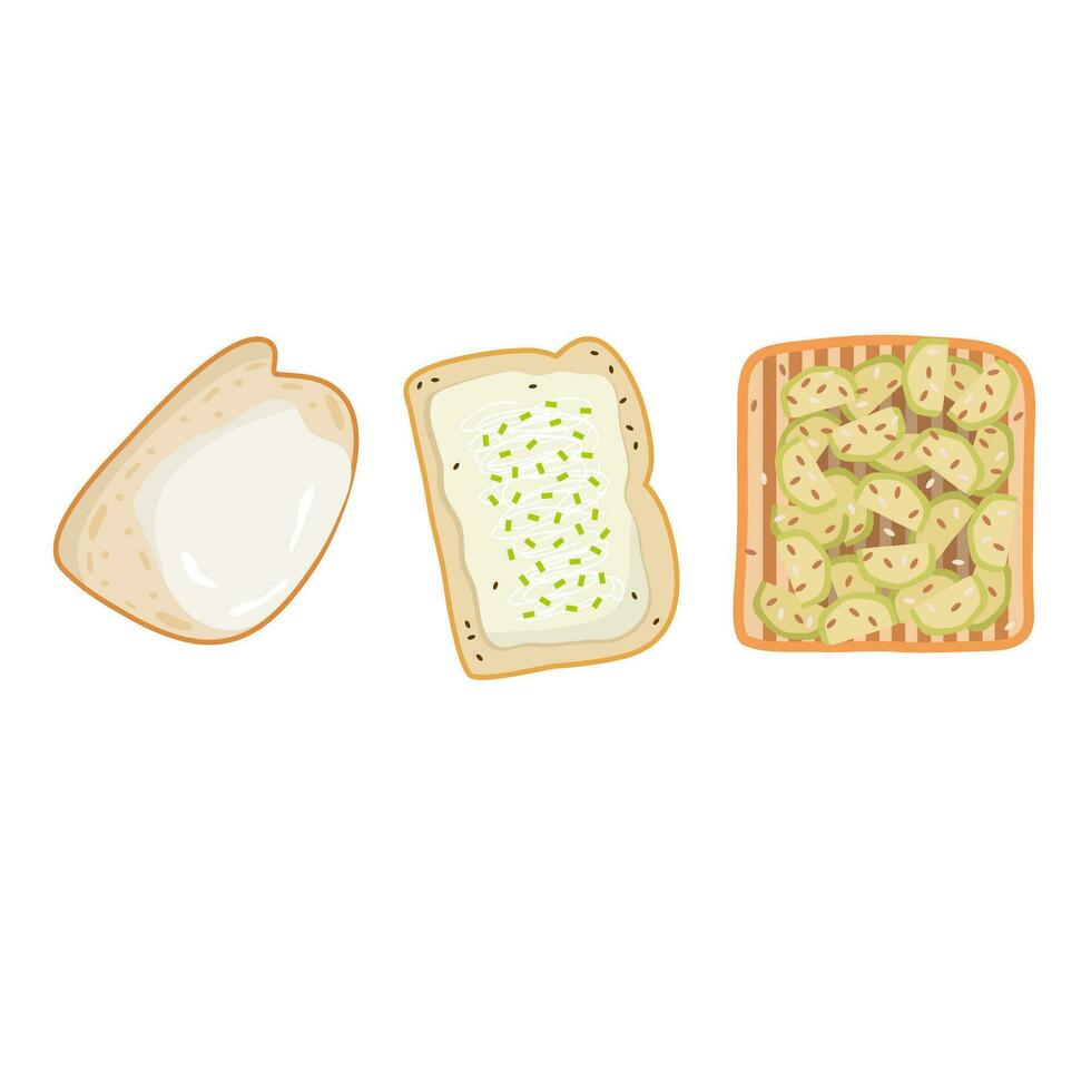 Set Of Bread Toast Illustration vector