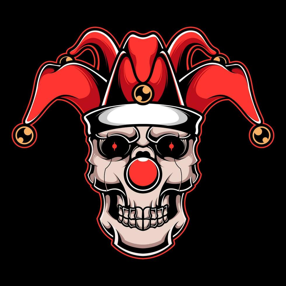 ilustración de payaso de calavera vector