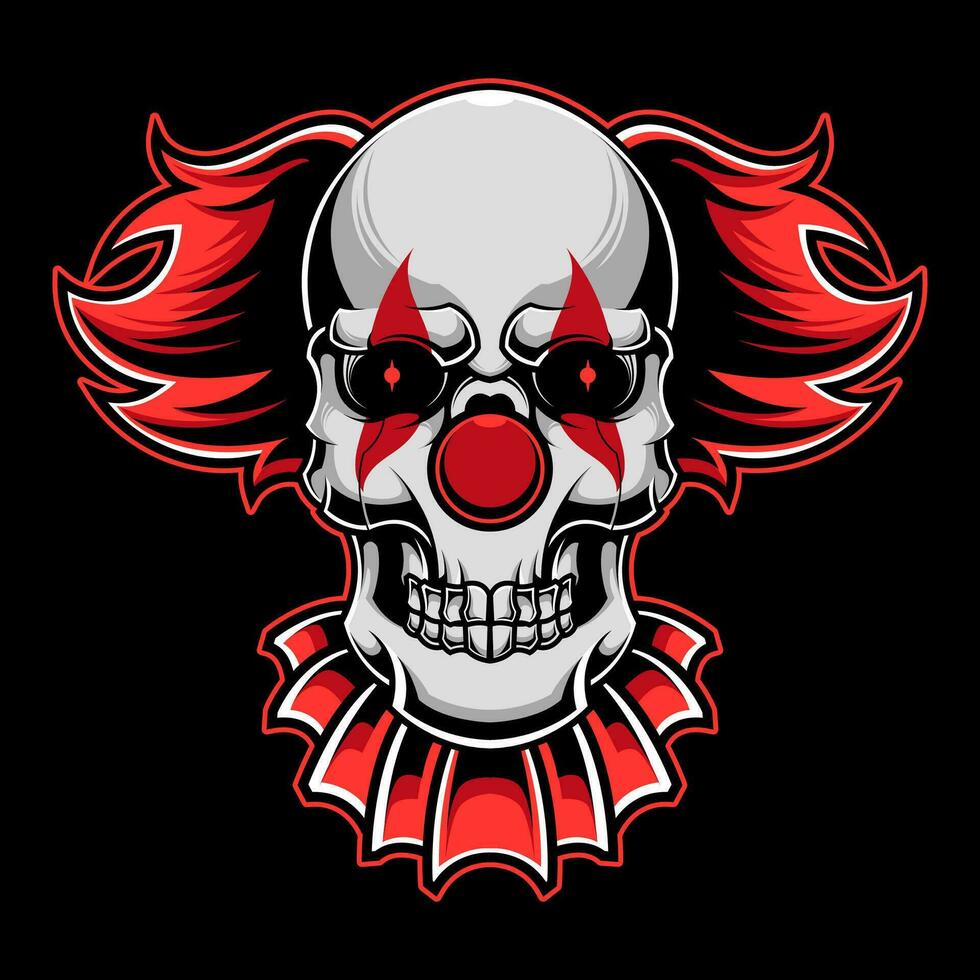 skull clown illustration vector