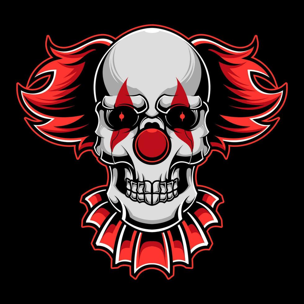 ilustración de payaso de calavera vector