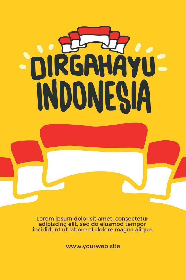 Indonesia independence day handwritten lettering text vector design. Dirgahayu indonesia translates to Indonesia independence day