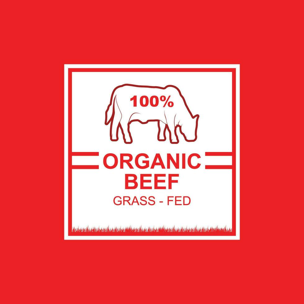 retro vintage granja ganado angus ganado carne emblema etiqueta logotipo diseño vector