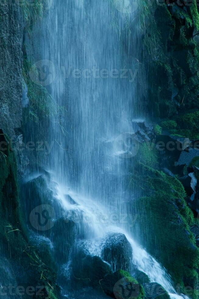 Iguazu Falls on the border between Argentina and Brazil with beautiful rainbows and lots of vegetation and lots of water falling down them photo