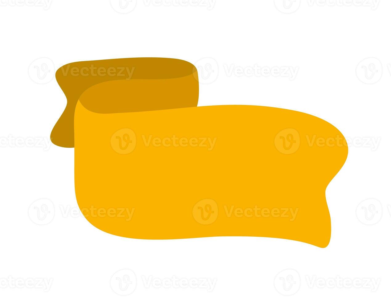 Orange ribbon banner icon, Web design element. Hand drawn vector illustration. Place for your text for business, greeting card and holiday sales, wedding copyspace photo
