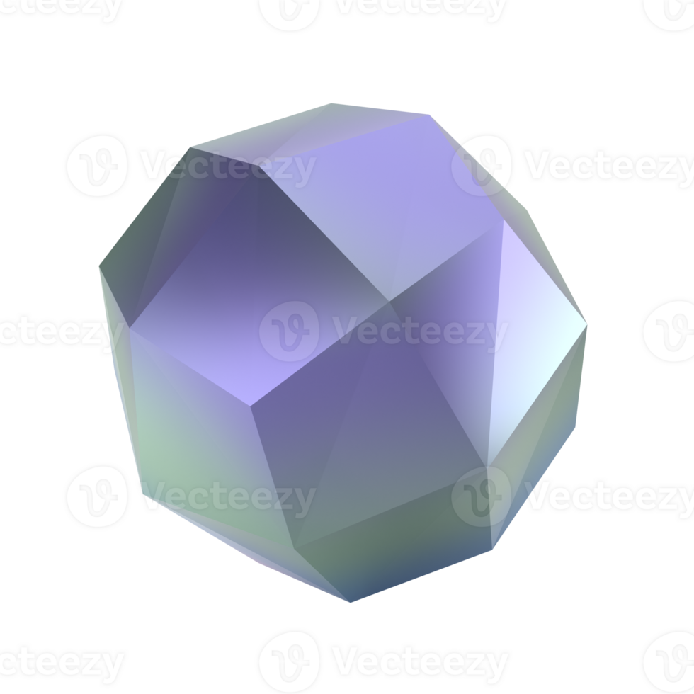 3d element abstract polygon ball metal geometric shape. Realistic glossy gradient luxury template decorative design illustration. Minimalist bright circle volumed mockup isolated transparent png