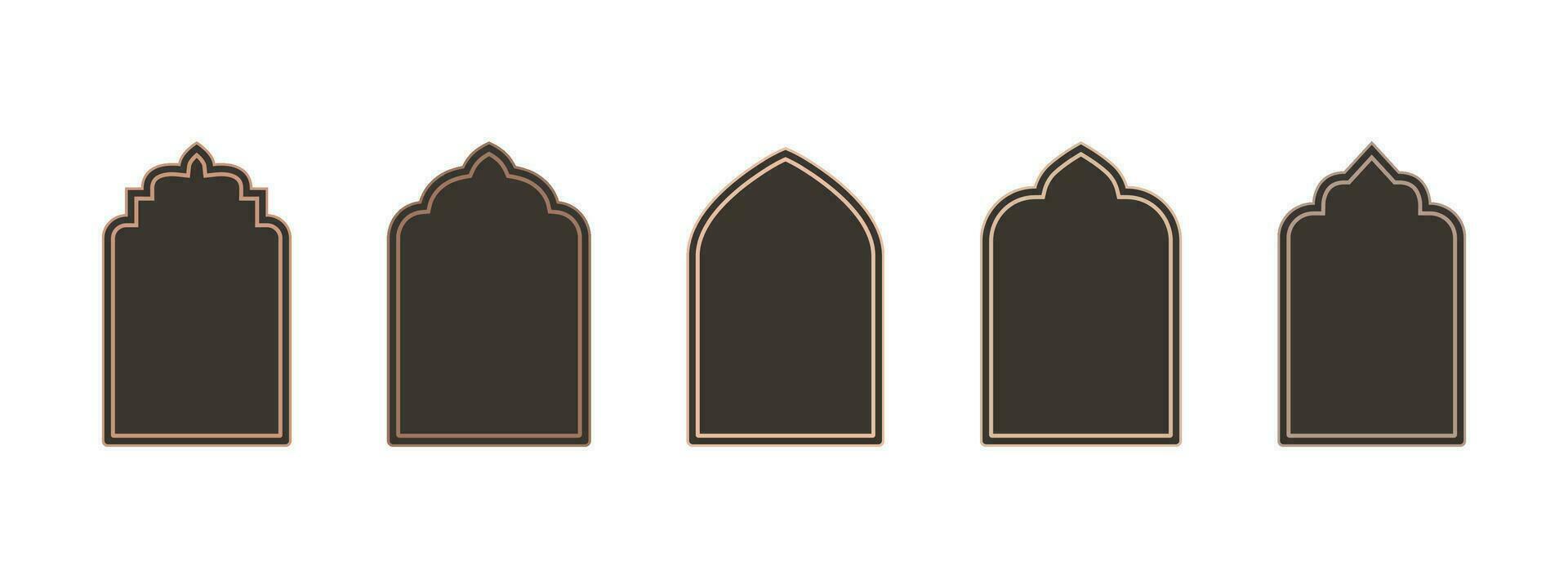 Islamic vector shape of a window or door arch. Arab frame set