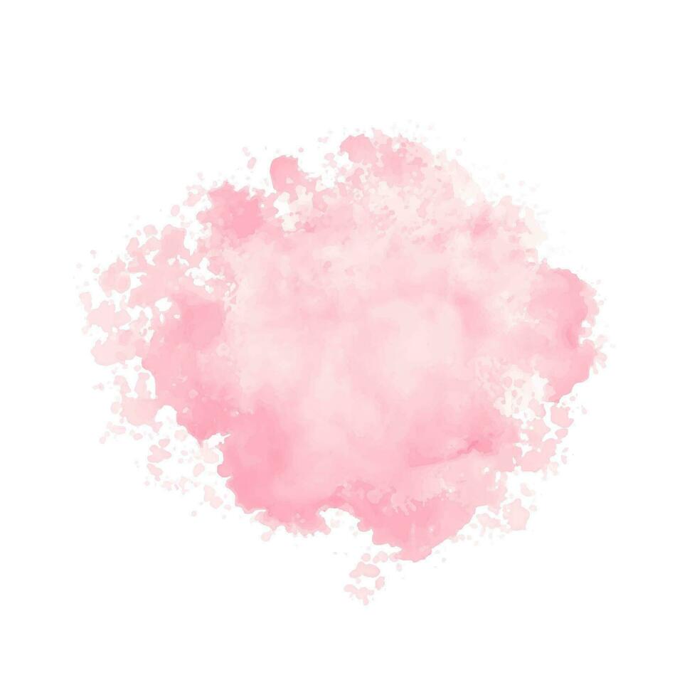 Abstract pink watercolor water splash. Vector watercolour texture in rose color