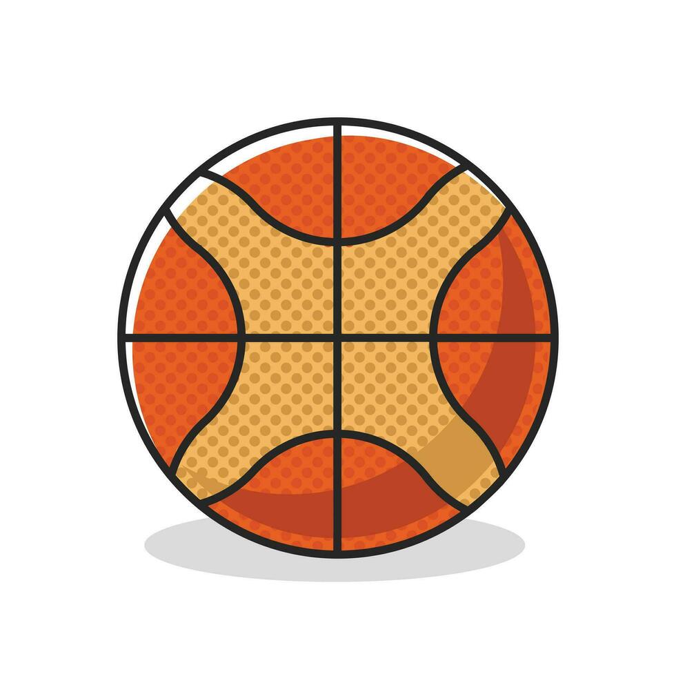 Basketball ball cartoon front side flat art design illustration template free editable vector