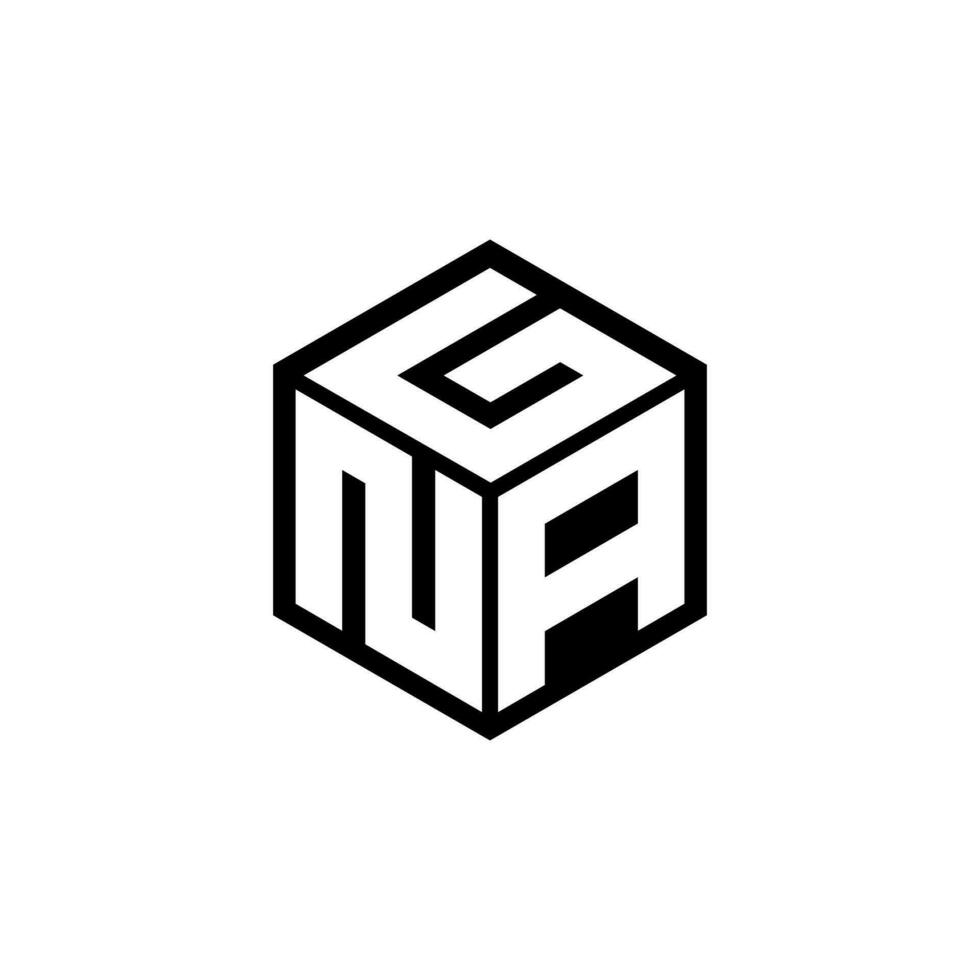 NAG letter logo design in illustration. Vector logo, calligraphy designs for logo, Poster, Invitation, etc.