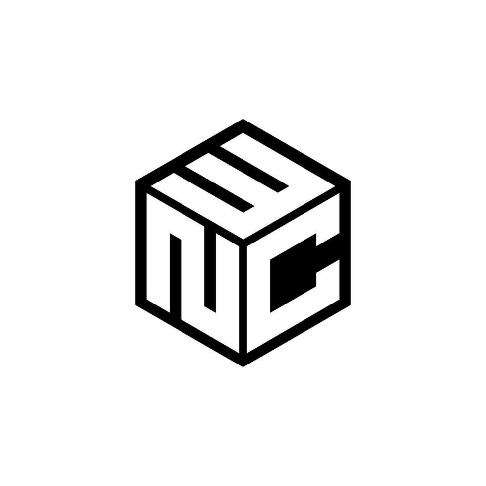 ncw letra logo diseño en ilustración. vector logo, caligrafía diseños para logo, póster, invitación, etc.
