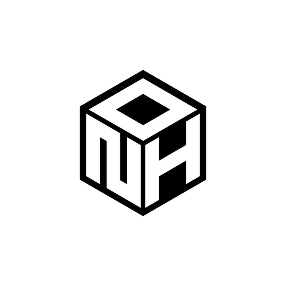NHO letter logo design in illustration. Vector logo, calligraphy designs for logo, Poster, Invitation, etc.