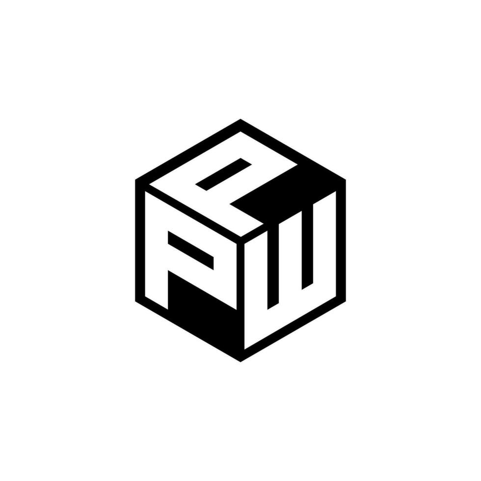 PWP letter logo design in illustration. Vector logo, calligraphy designs for logo, Poster, Invitation, etc.