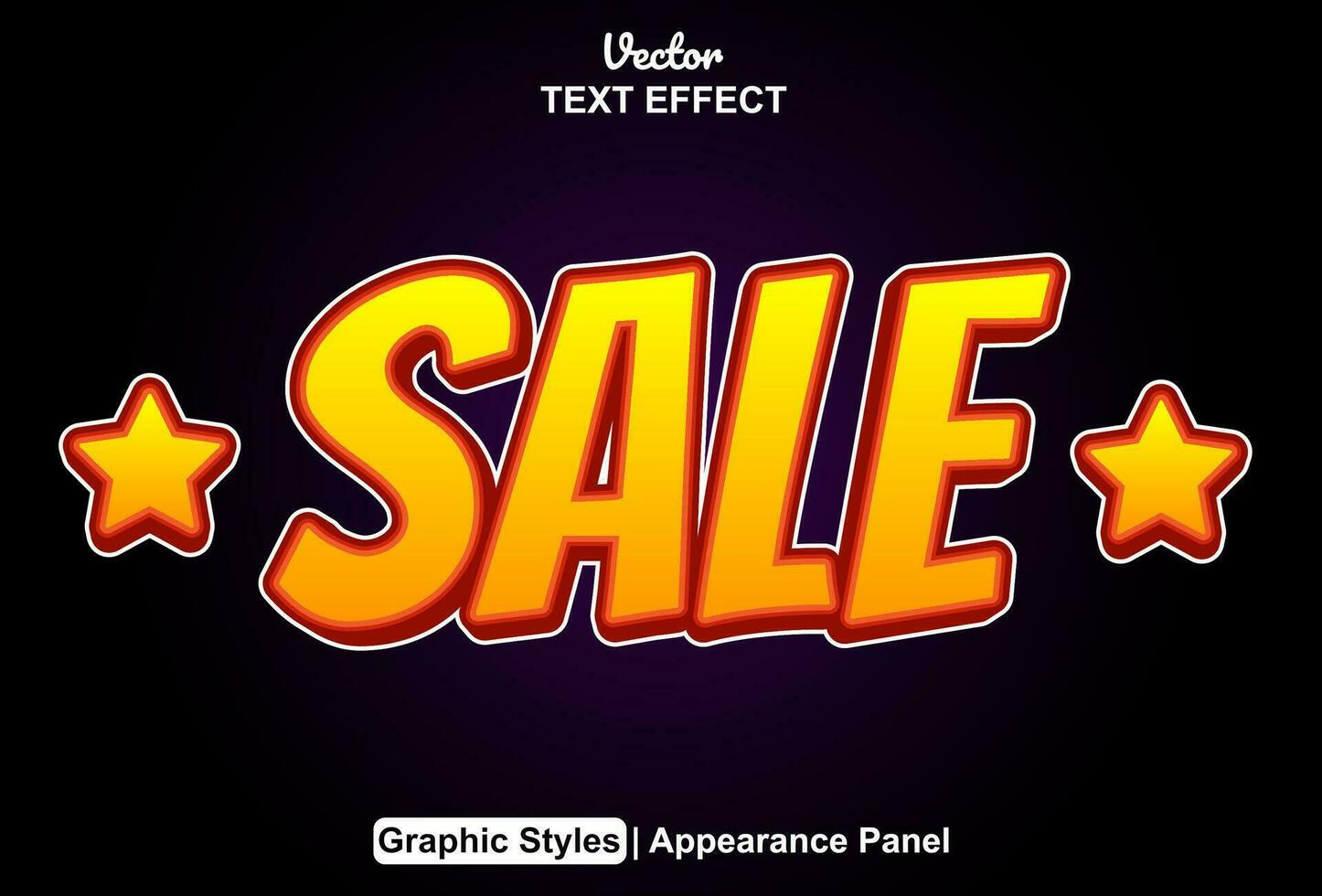 sale text effect with orange graphic style and editable. vector