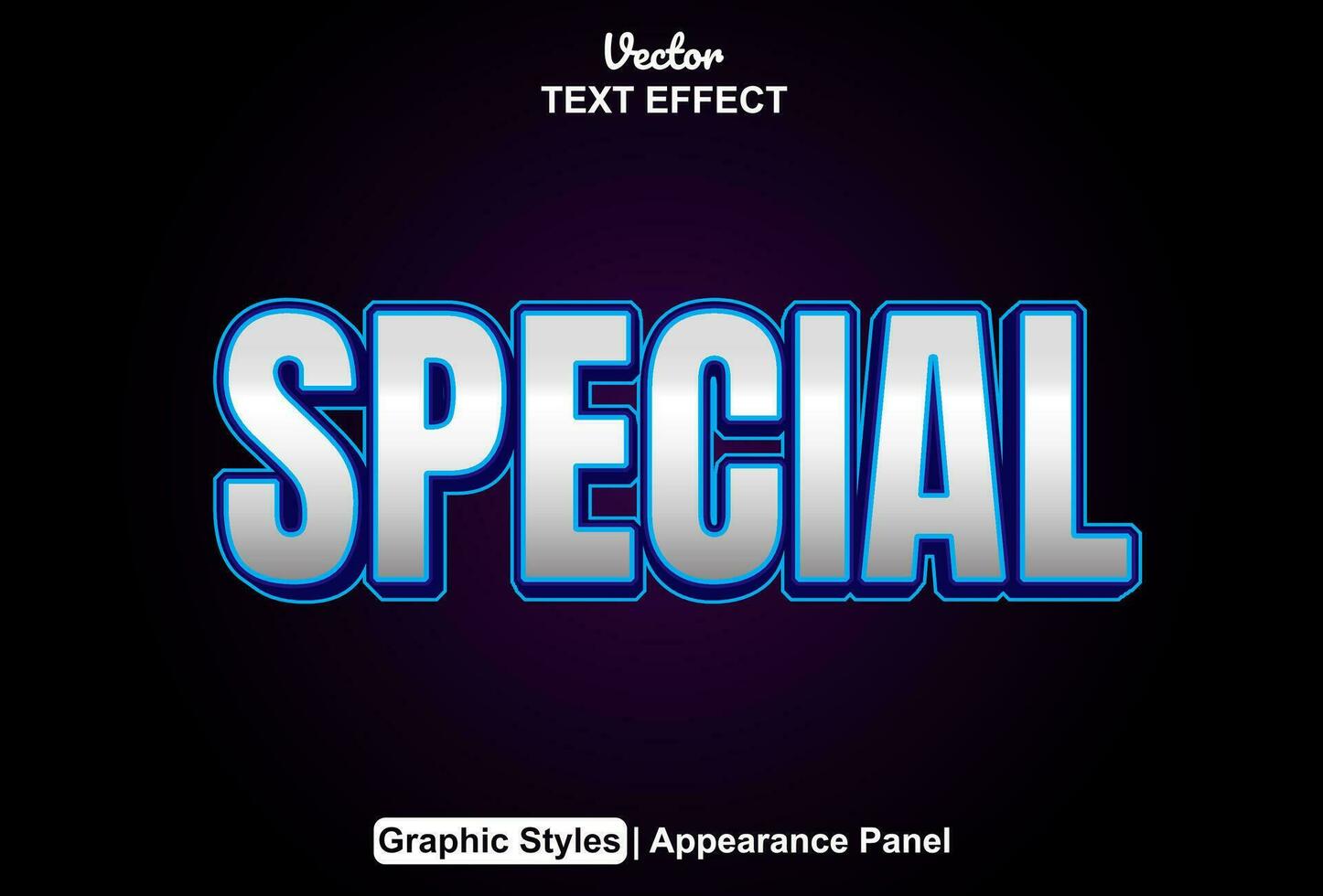 special text effect with blue graphic style and editable. vector