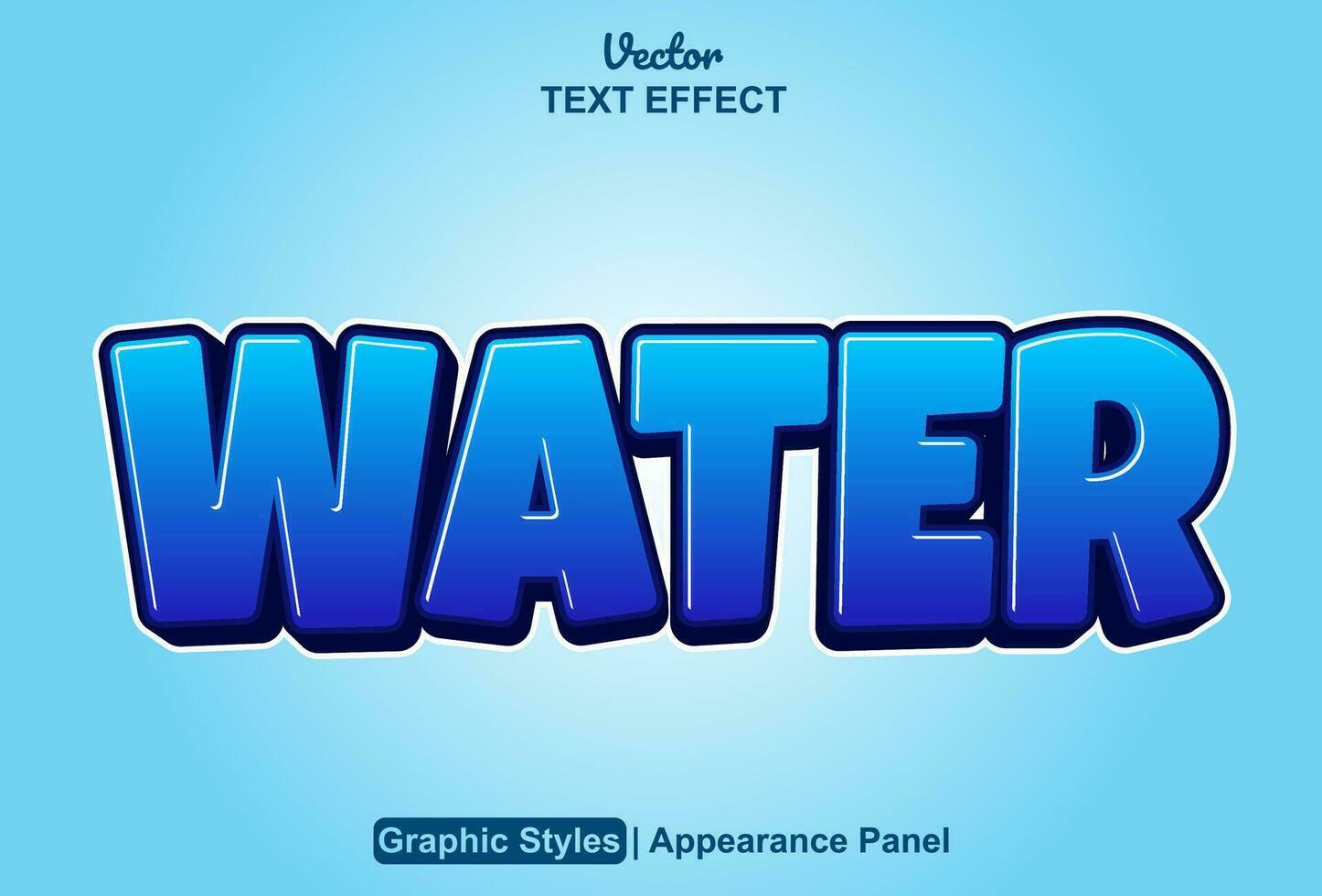 agua texto efecto con azul color gráfico estilo y editable. vector