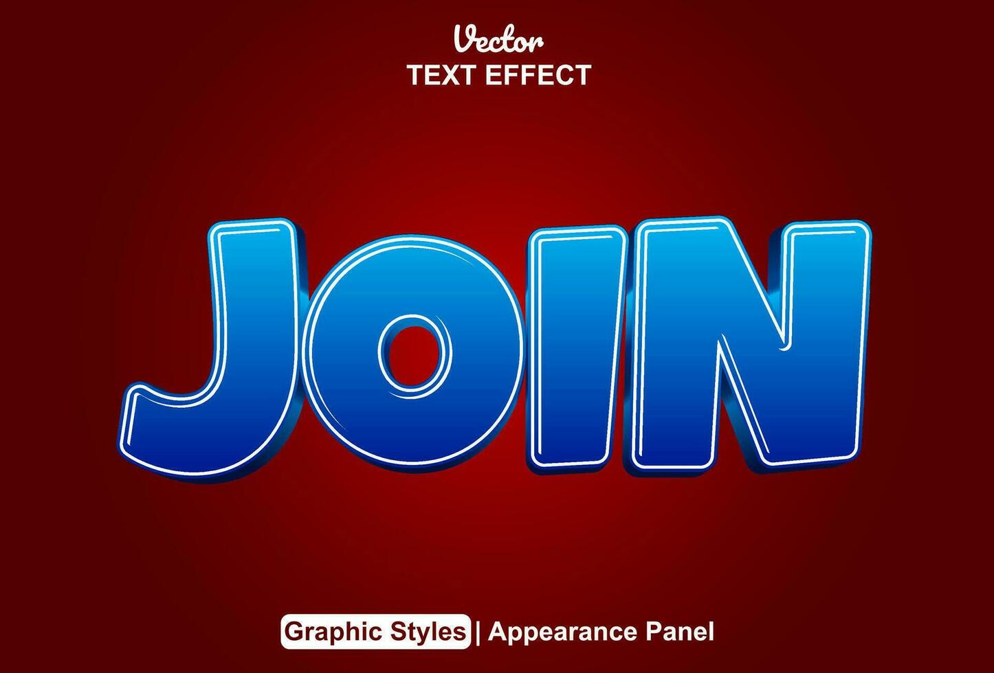 join text effect with blue color graphic style and editable. vector