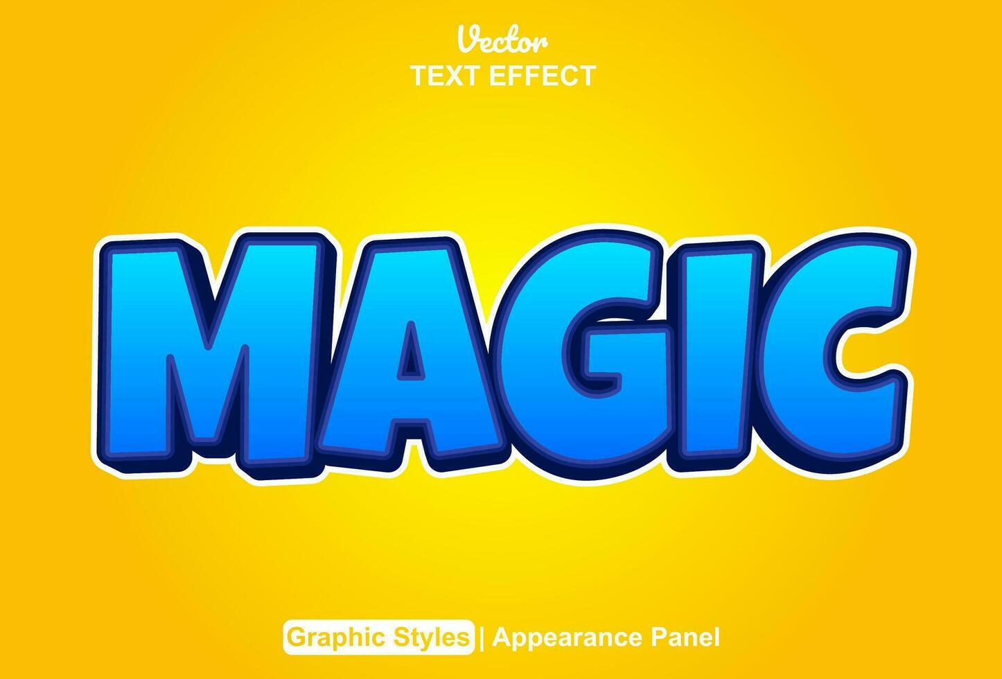 magic text effect with editable blue color graphic style. vector