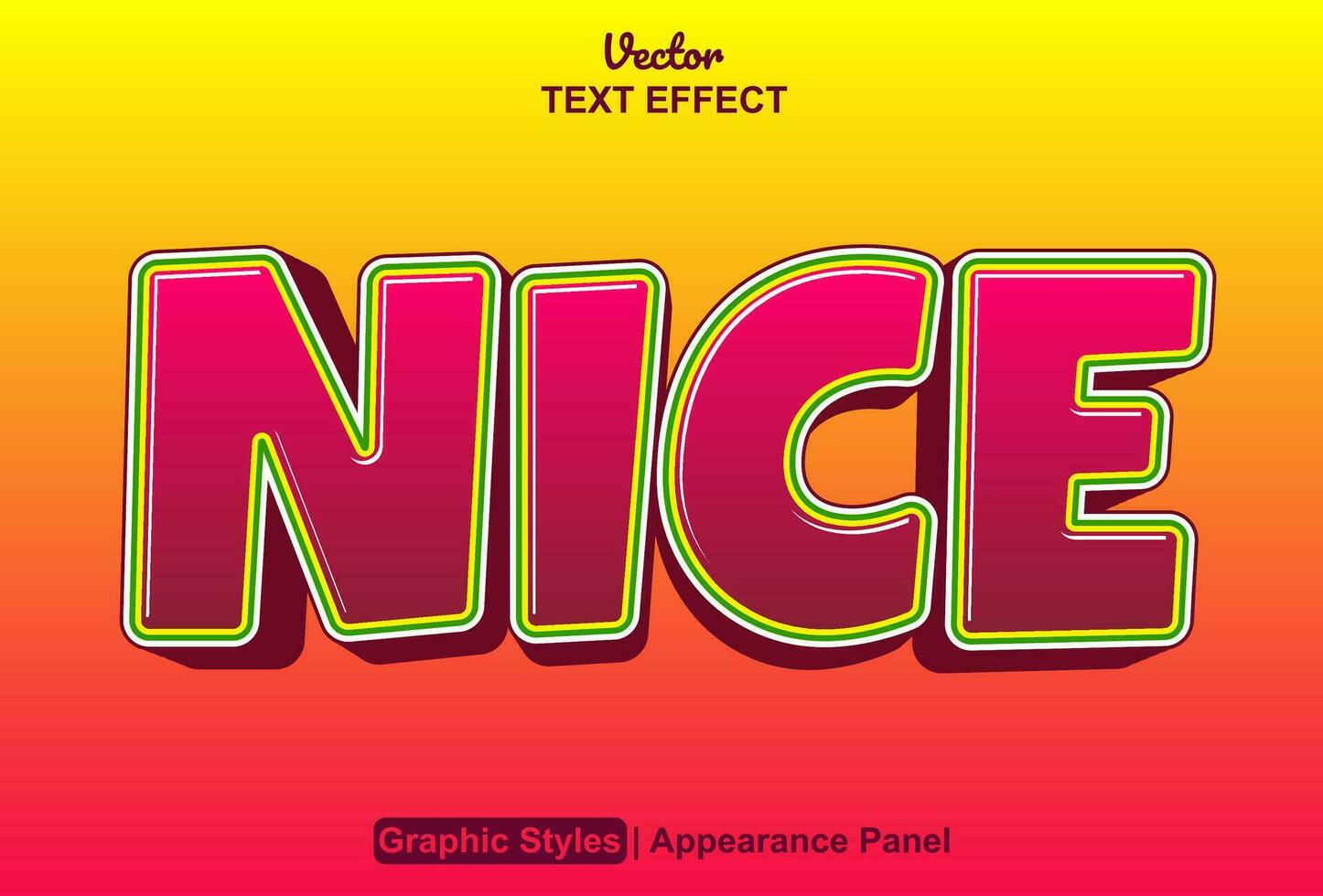 nice text effect with pink graphic style and editable. vector