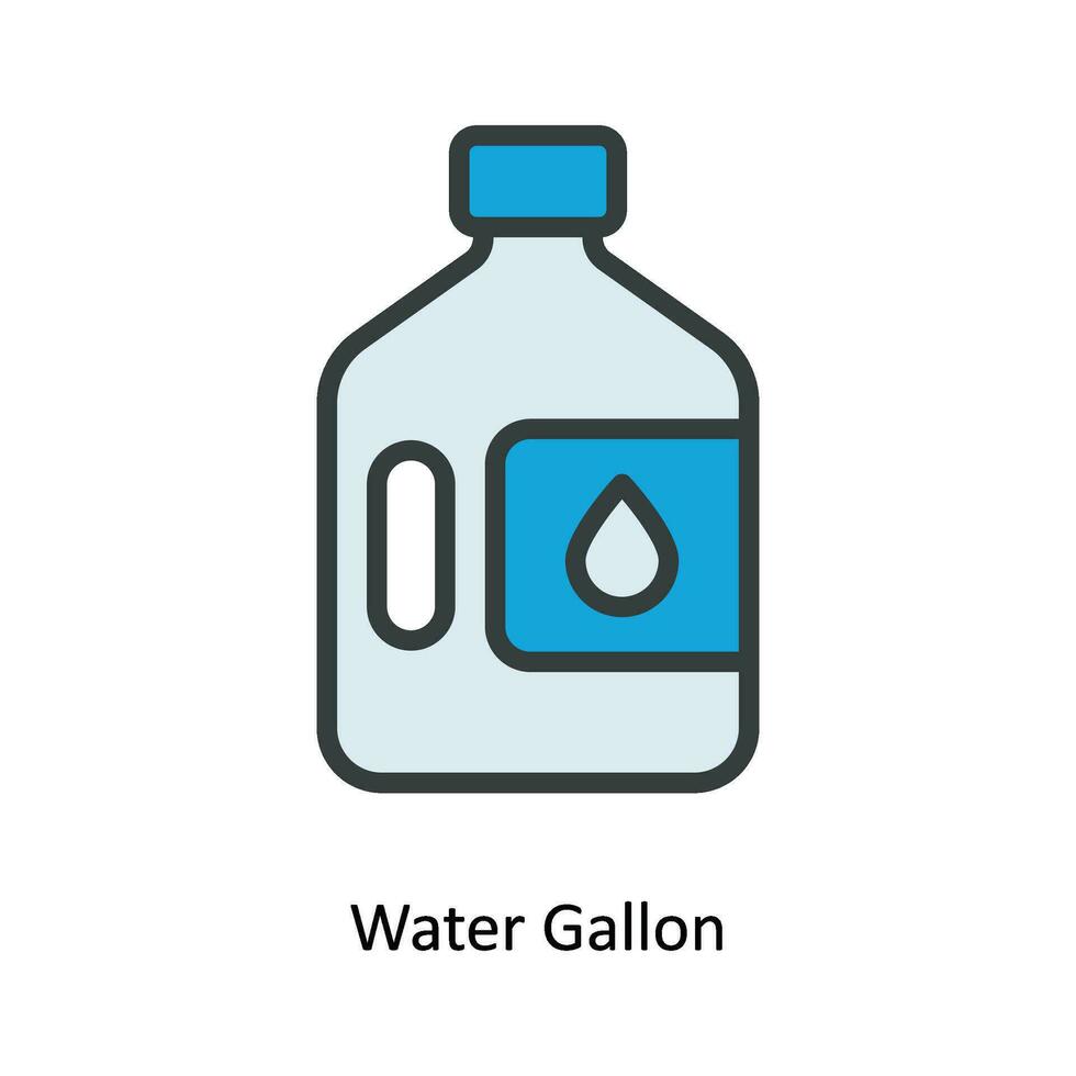 Water Gallon Vector  Fill outline Icon Design illustration. Kitchen and home  Symbol on White background EPS 10 File