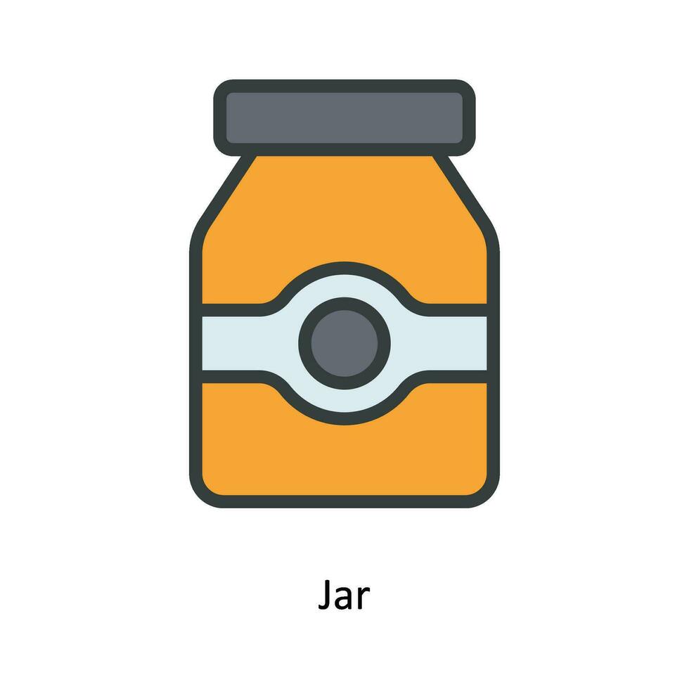 Jar Vector  Fill outline Icon Design illustration. Kitchen and home  Symbol on White background EPS 10 File