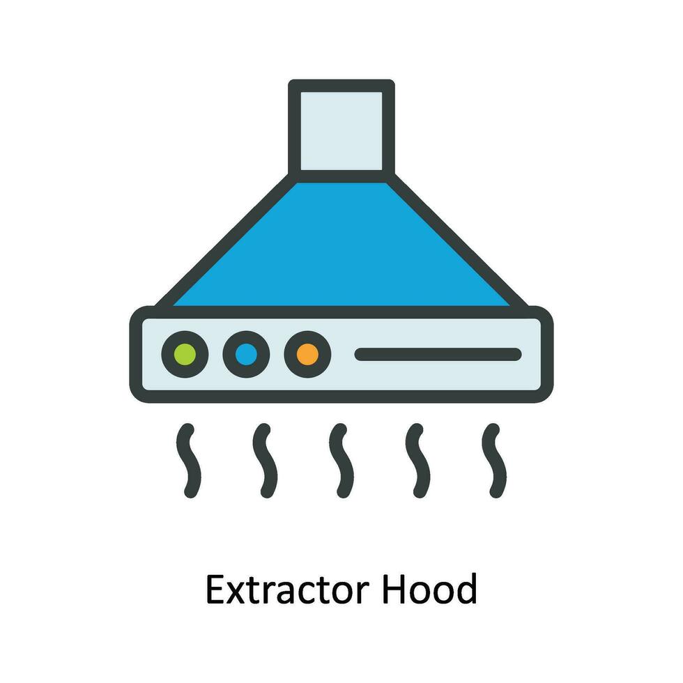 Extractor Hood Vector  Fill outline Icon Design illustration. Kitchen and home  Symbol on White background EPS 10 File