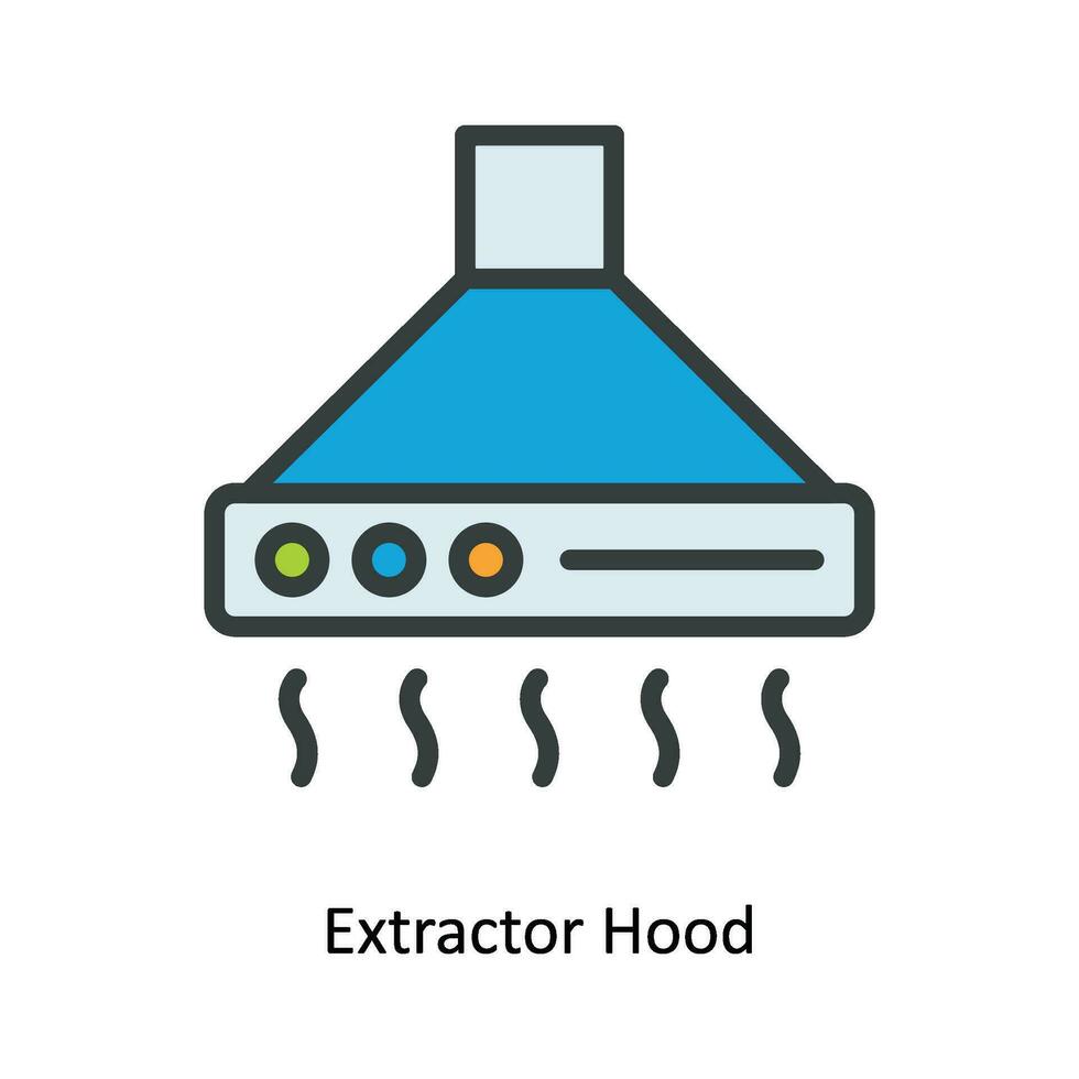 Extractor Hood Vector  Fill outline Icon Design illustration. Kitchen and home  Symbol on White background EPS 10 File