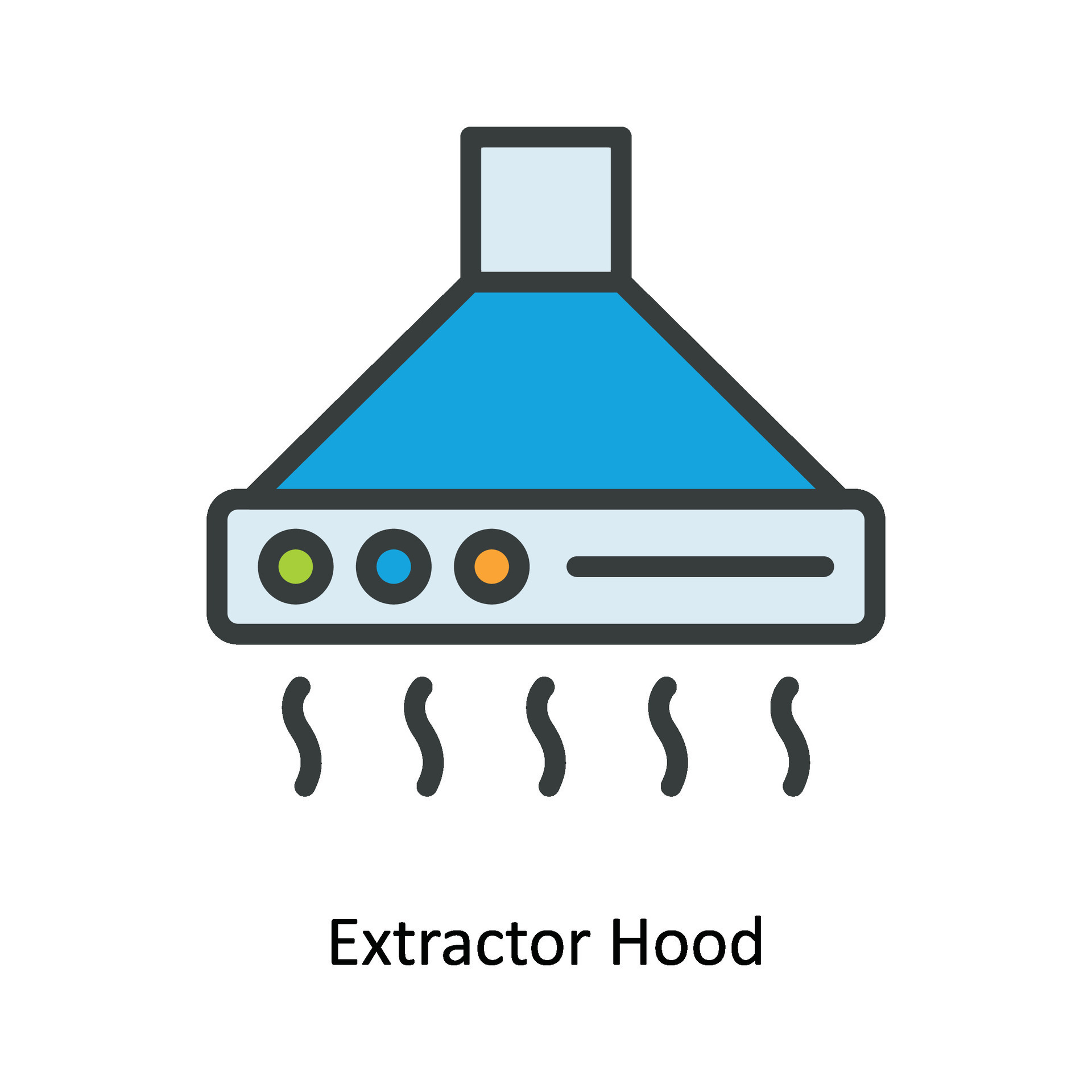 Extractor Hood Vector Fill outline Icon Design illustration. Kitchen