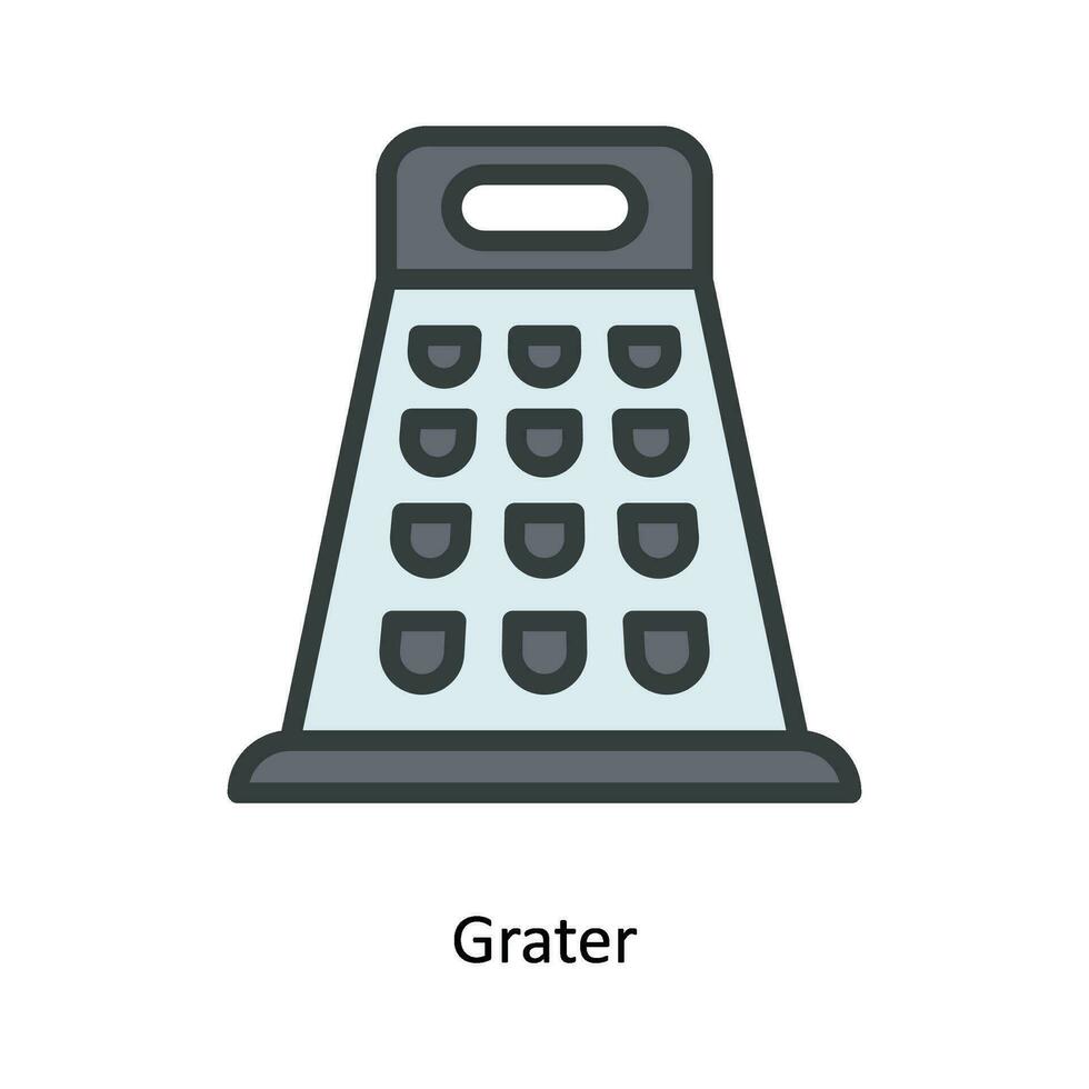 Grater Vector  Fill outline Icon Design illustration. Kitchen and home  Symbol on White background EPS 10 File